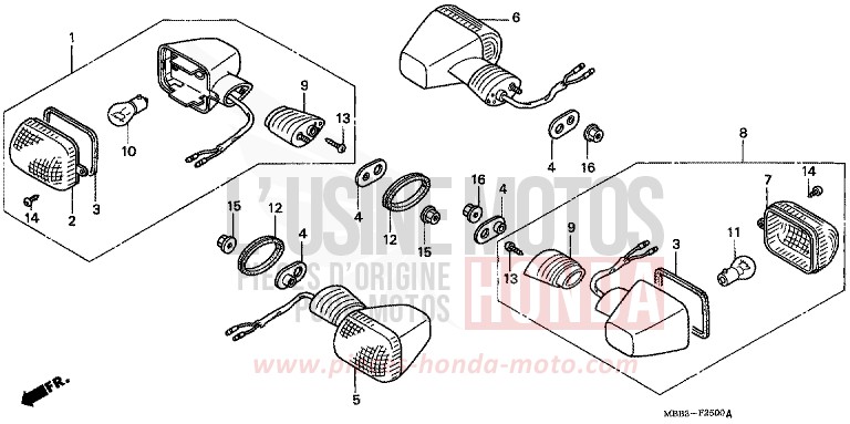 BLINKER (V/W/X/Y/1,3-CM) von VTR "FireStorm" BOON SILVER METALLIC (NH373) von 1998